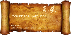 Rosenblat Gábor névjegykártya