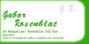 gabor rosenblat business card